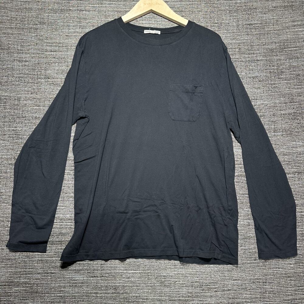 Richer Poorer Shirt Men's L Black Long Sleeve Pocket Pima Cotton